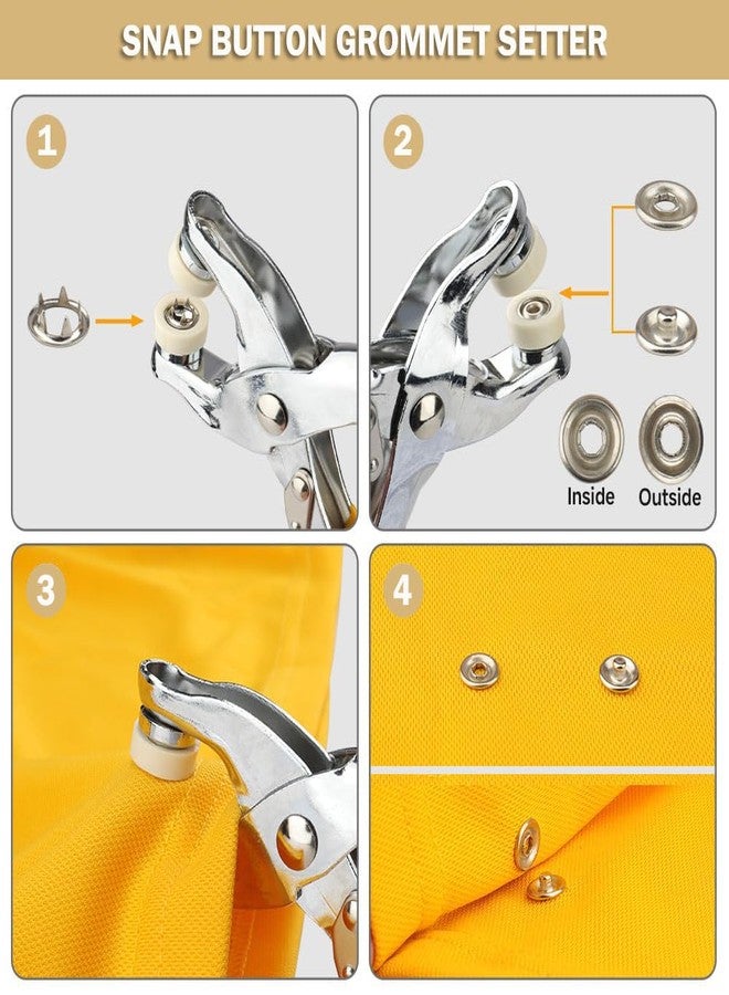 Inditrust مجموعة أدوات ثقب الجلد 3 في 1 من إنديترست - كماشة حلقات معدنية، أداة تثبيت أزرار كبس، وأداة تثبيت حلقات معدنية للأحزمة والأقمشة والأحذية والملابس والجلد - مجموعة أدوات يدوية شديدة التحمل - Image 4